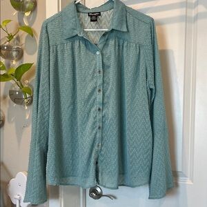 Wrangler Retro Teal Textured Button-Down Shirt